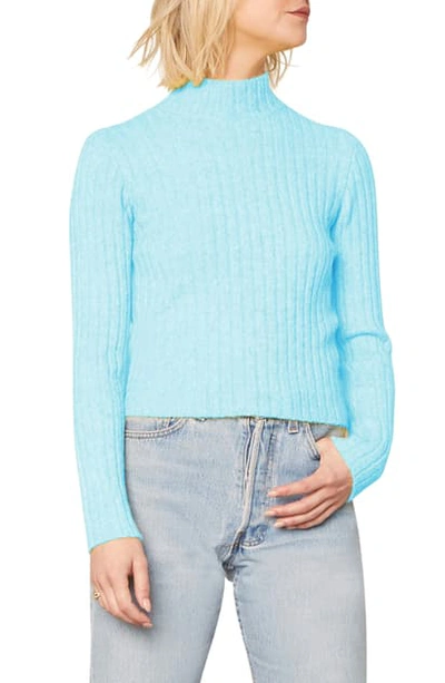 Cupcakes And Cashmere Dinah Ribbed Mock Neck Sweater In Sterling Blue