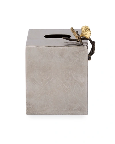 Michael Aram Butterfly Ginkgo Tissue Box Cover In Silver