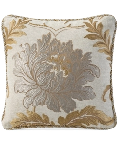 Waterford Ansonia 18" Square Decorative Pillow Bedding In Ivory/gold