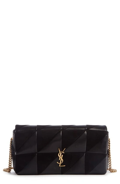 Saint Laurent Jamie 99 Patchwork Leather Baguette In Noir