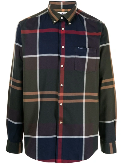 Barbour Button-down Check-pattern Cotton Shirt In Green