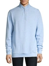 Peter Millar Crown Comfort Interlock Quarter-zip Sweater In Lake Blue