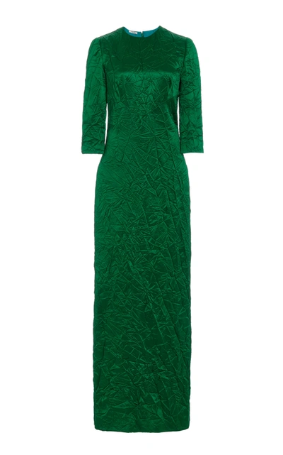 miu miu dress green Miu Miu Crepe de Chine Mini-dress, Woman, Green/white, Size 42