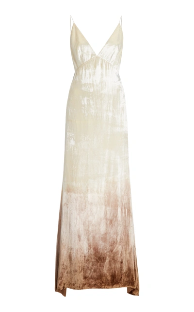 Danielle Frankel Women's Imogen Ombrã© Velvet Gown In White