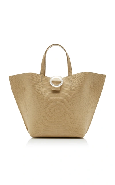 Imago-a Embossed Leather Shell Tote In Ivory