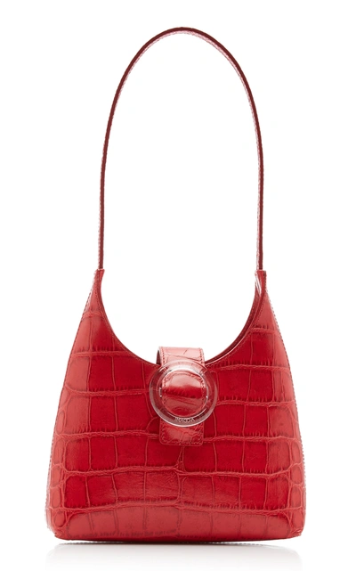 Imago-a Lucite Croc-effect Leather Shoulder Bag In Red