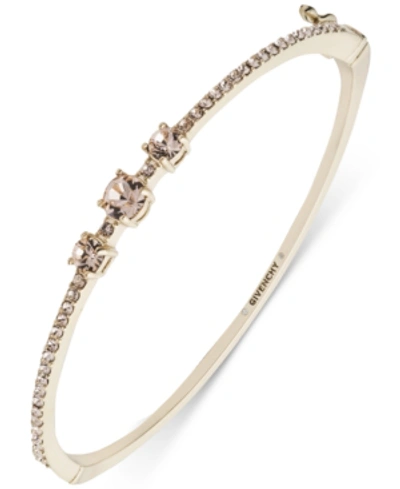 Givenchy Stone & Crystal Bangle Bracelet In Gold