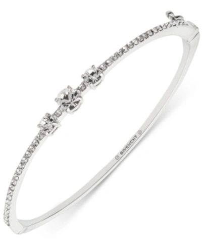 Givenchy Stone & Crystal Bangle Bracelet In Silver