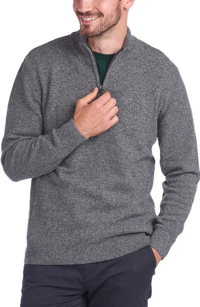 Barbour Tisbury Half Zip Wool Blend Pullover In Grey