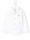 Emporio Armani Babies' White Shirt With Black Logo Details