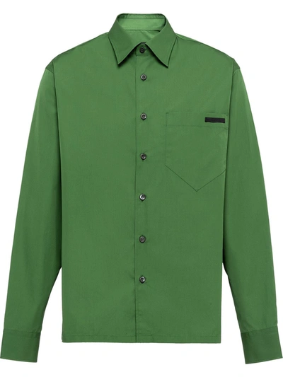 Prada Classic Straight-fit Shirt In Green