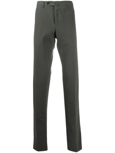 Pt01 Straight Leg Buttoned Trousers In Green