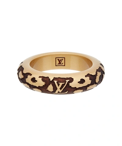 Louis Vuitton Gold-tone Leo Monogram Wood Bracelet' In Brown