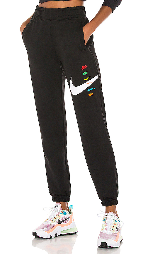 Nike Nsw Swoosh Fleece Pant In Black Multi | ModeSens