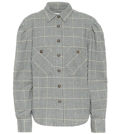 Isabel Marant Étoile Falco Checked Cotton-blend Shirt In Grey Green