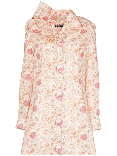Y/project Floral Print Shirt Dress In White