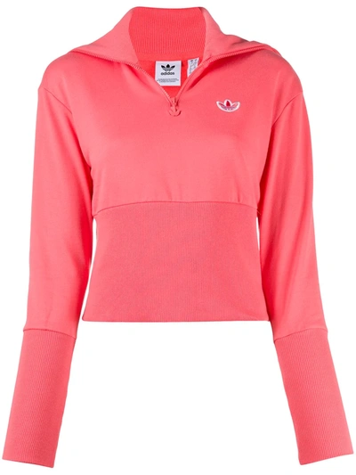 Adidas Originals Pink Sweatshirt With Zipper