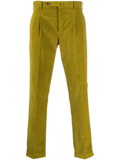 Pt01 Corduroy Tailored Trousers In Green