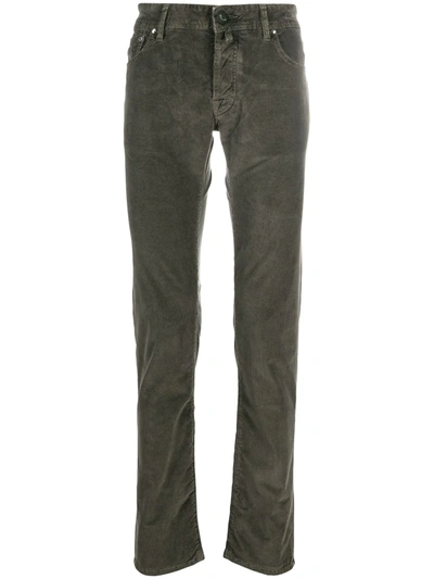 Jacob Cohen Comfort Fit Corduroy Trousers In Green