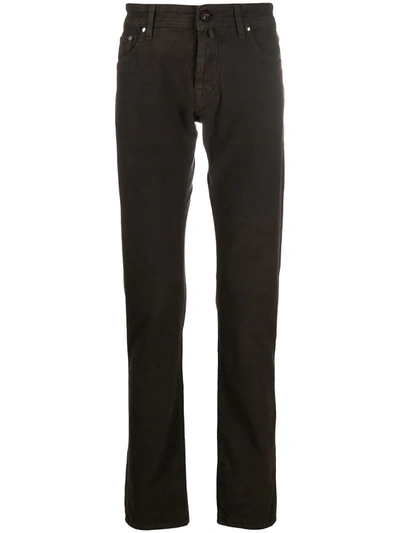 Jacob Cohen Comfort Fit Straight-leg Trousers In Brown