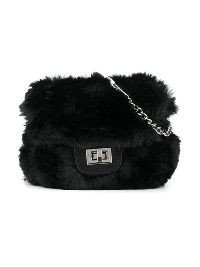 Abel & Lula Kids' Fluffy Shoulder Bag In Black