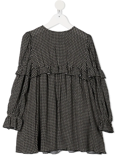 Philosophy Di Lorenzo Serafini Kids' Polka-dot Pattern Ruffled Dress In Black
