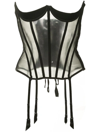 Kiki De Montparnasse Tulle Under-bust Corset In Black