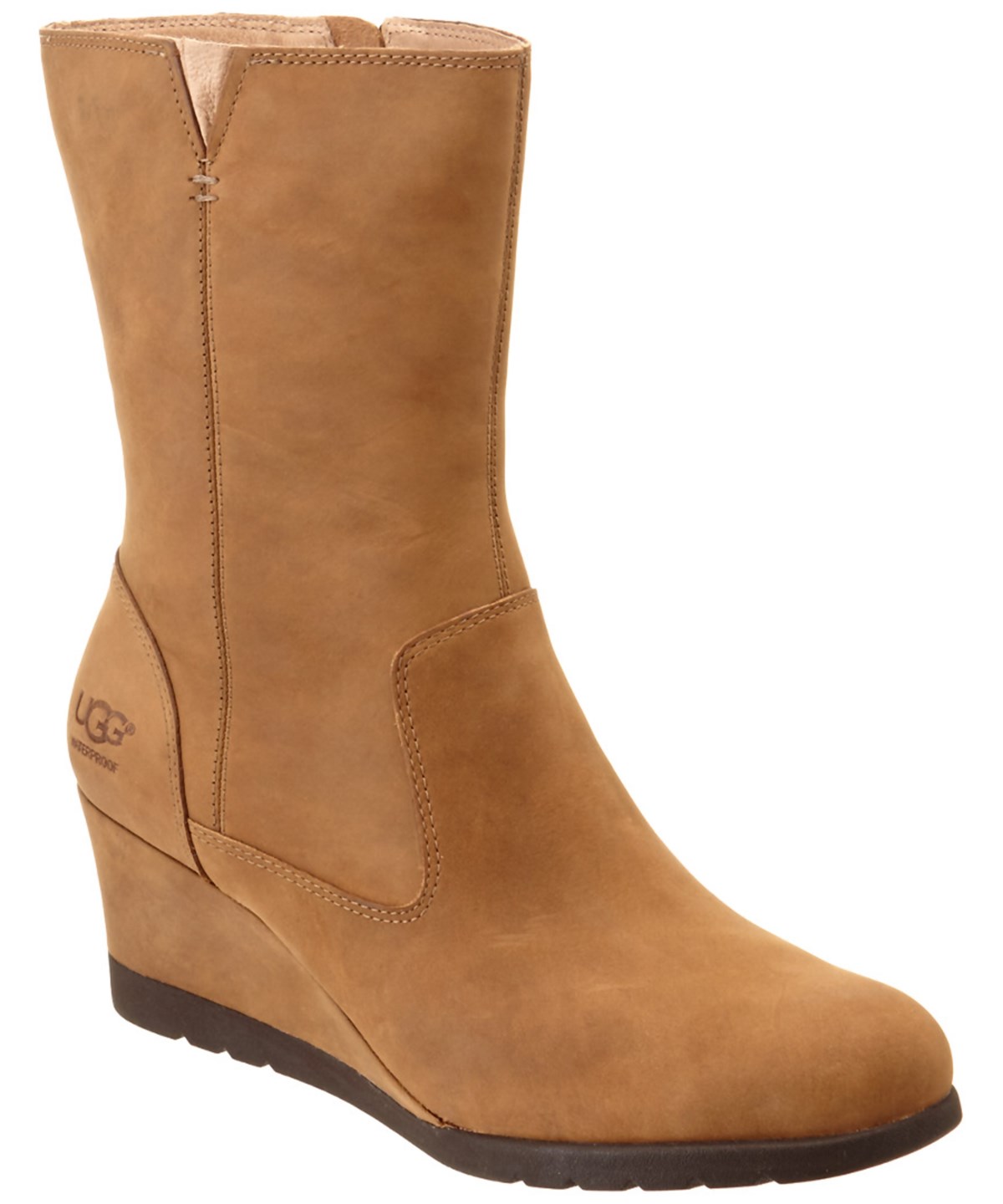 Ugg Women's Joely Waterproof Leather Wedge Boot In Brown | ModeSens