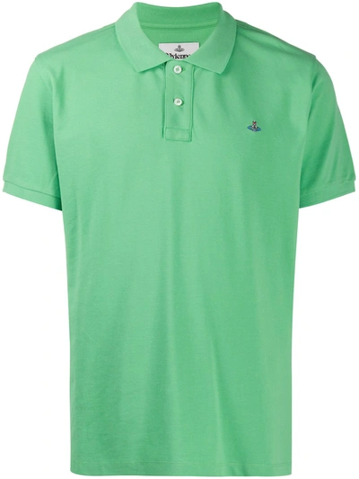 Vivienne Westwood Orb Embroidered Polo Shirt In Green