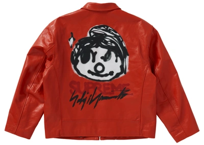 Pre-owned Supreme  Yohji Yamamoto Leather Work Jacket Orange