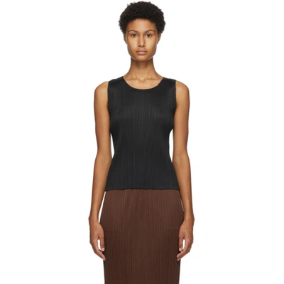 Issey Miyake Black Basics Tank Top In 15 Black