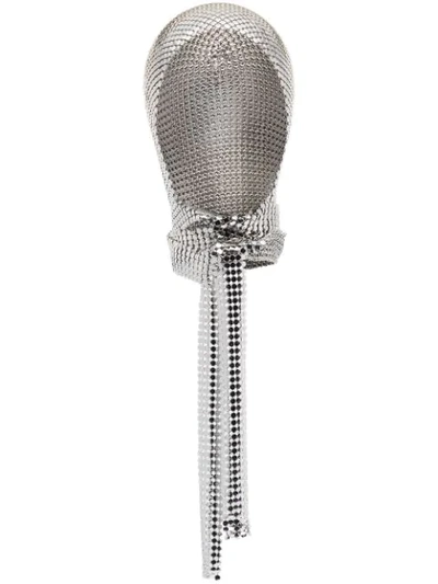 Rabanne Silver Tone Chainmail Headband In Metallic