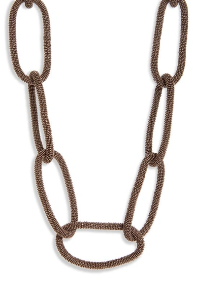 Brunello Cucinelli Large Monili Link Collar Necklace In Ultra Bronze