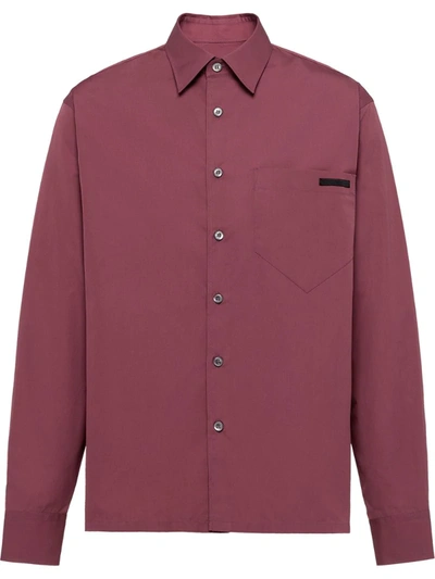 Prada Classic Straight-fit Shirt In Purple