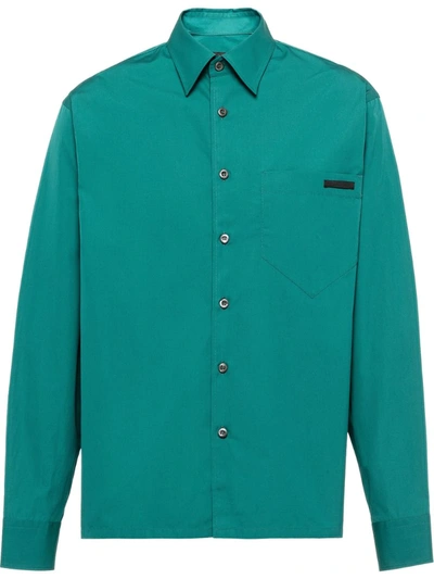 Prada Classic Straight-fit Shirt In Blue