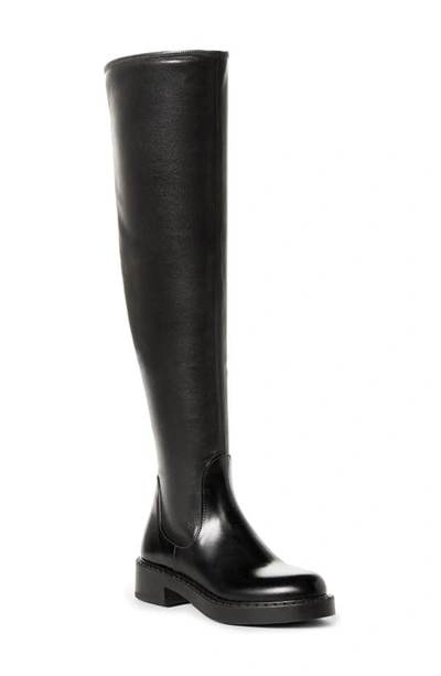 Prada Stretch Leather Over-the-knee Boots In Black
