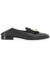 Chloé C-logo Leather Loafers In Black