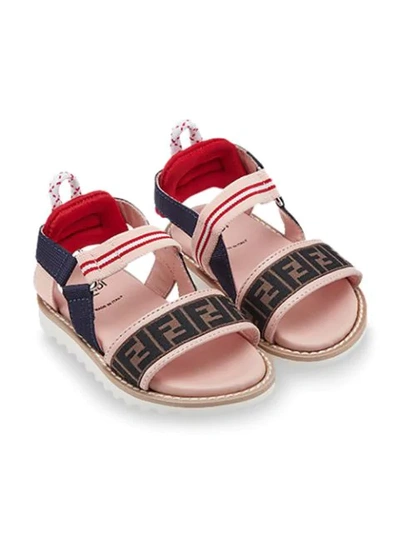 Fendi Kids' Ff Logo Sandals In Pink