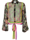 Alexis Betony Tie-detailed Printed Chiffon Blouse In Multicolour