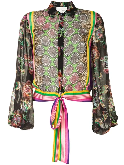 Alexis Betony Tie-detailed Printed Chiffon Blouse In Multicolour