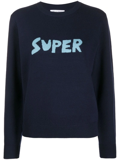 Bella Freud Super Crew Neck Jumper In Blue