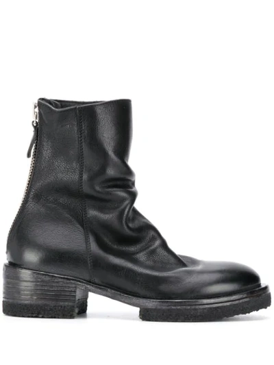 Moma King Crimson Scrunched Ankle Boots In Black