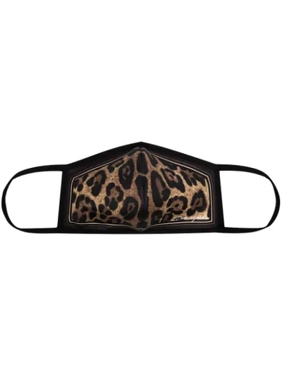 Dolce & Gabbana Reusable Leopard-print Cloth Mask Face Covering In Brown