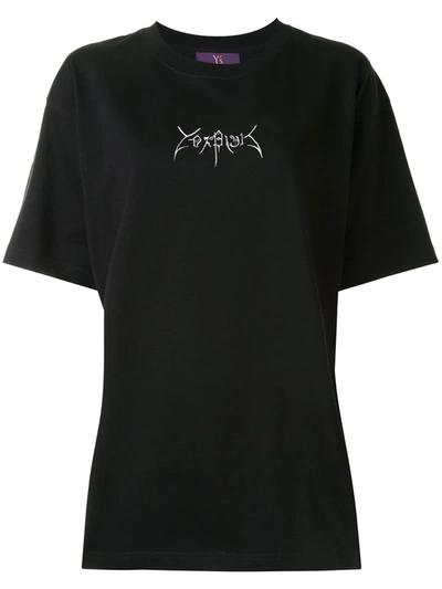 Y's Logo Print Short-sleeved T-shirt In Black