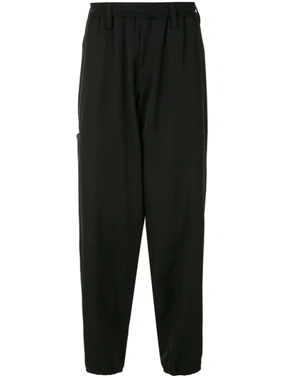 Yohji Yamamoto Straight-leg Wool Trousers In Black