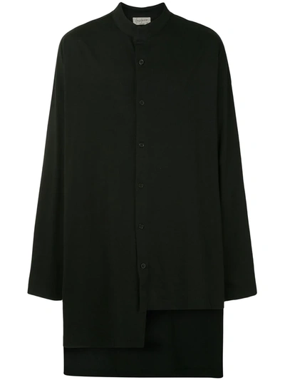 Yohji Yamamoto Quiet Please Long Shirt In Black