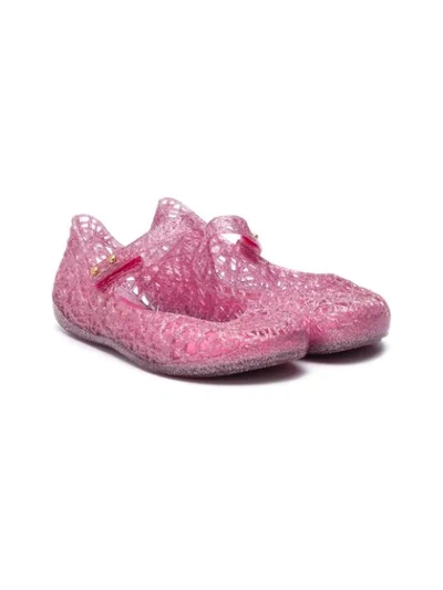 Mini Melissa Kids' Glittered Ballerina Shoes In Pink