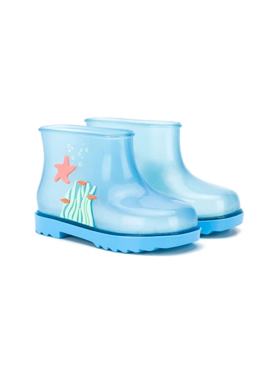 Mini Melissa Kids' Under The Sea Rain Boots In Blue