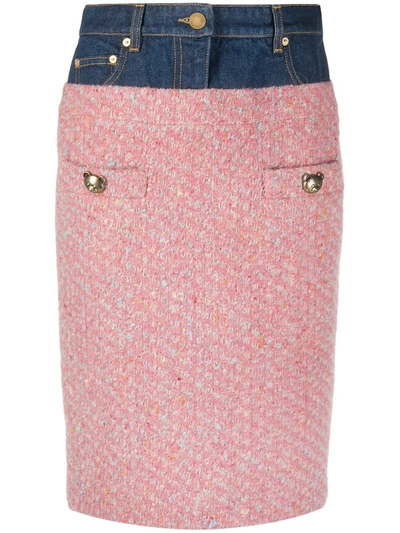 Moschino Panelled Pencil Skirt In Pink