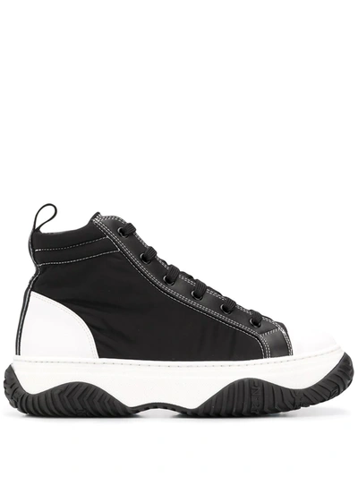 N°21 Panelled High-top Trainers In Black